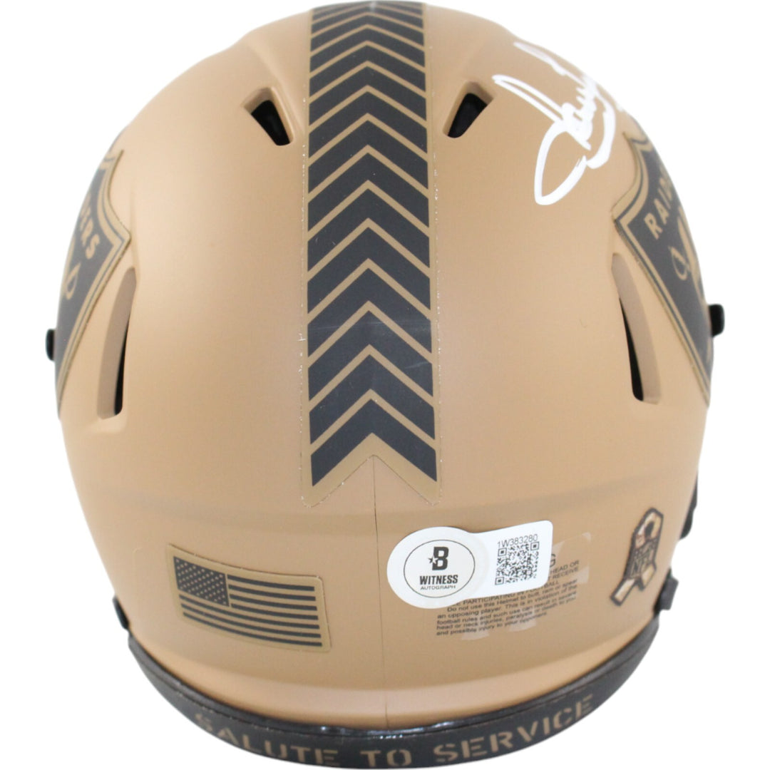 Howie Long Signed Las Vegas Raiders 22 Salute Mini Helmet Beckett 43966