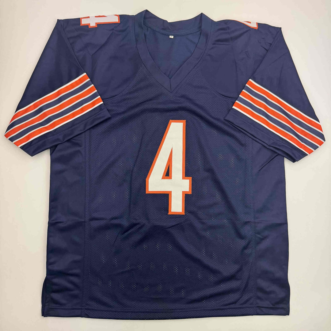 Autographed/Signed D'Andre Swift Chicago Blue Football Jersey Beckett BAS COA