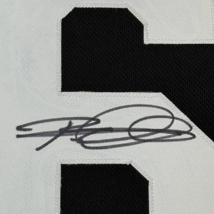 Framed Autographed/Signed Rod Woodson 35x39 Pittsburgh Black Jersey JSA COA
