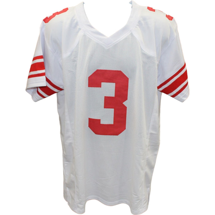Abdul Carter Autographed Pro Style Sz XL White Jersey Beckett Witness 56889