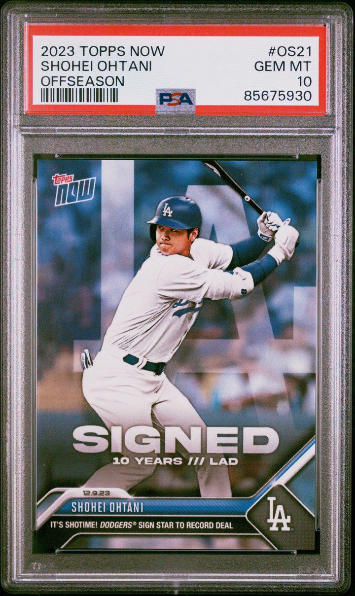 Graded 2023 Topps Now Shohei Ohtani #OS21 Offseason Baseball Card PSA 10 Gem