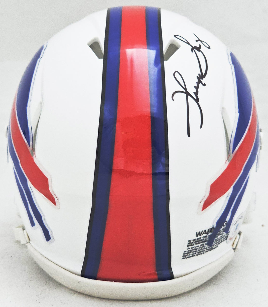Thurman Thomas Signed Buffalo Bills White Speed Mini Helmet Beckett Wit