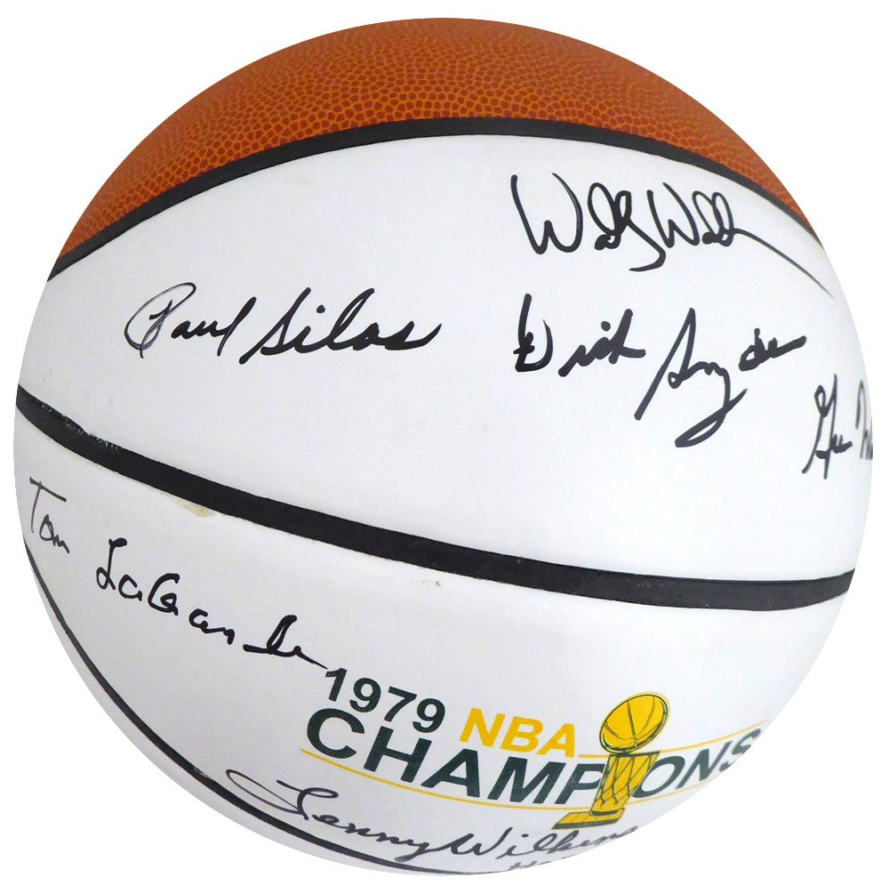 1978-79 NBA Champ Sonics Multi Auto Basketball 9 Sigs Fred Brown, Lenny Wilkens