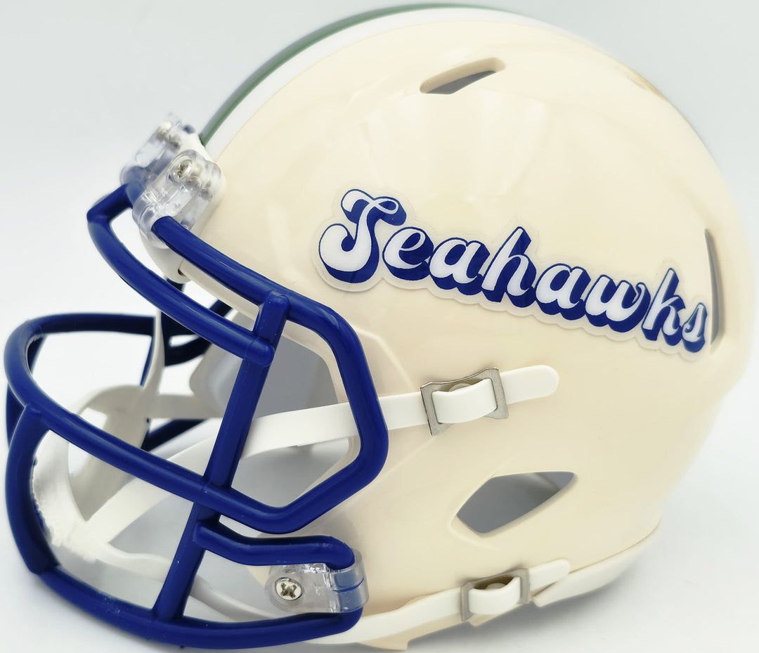 AJ Barner Signed Seattle Seahawks Cream Retro Speed Mini Helmet Beckett Witness