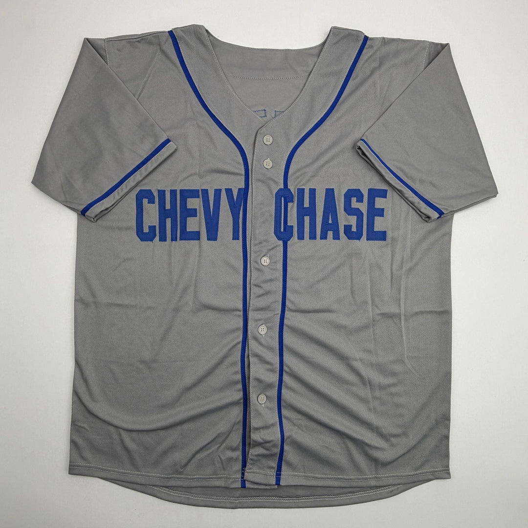 Autographed/Signed Chevy Chase Fletch Los Angeles Grey Jersey Beckett COA