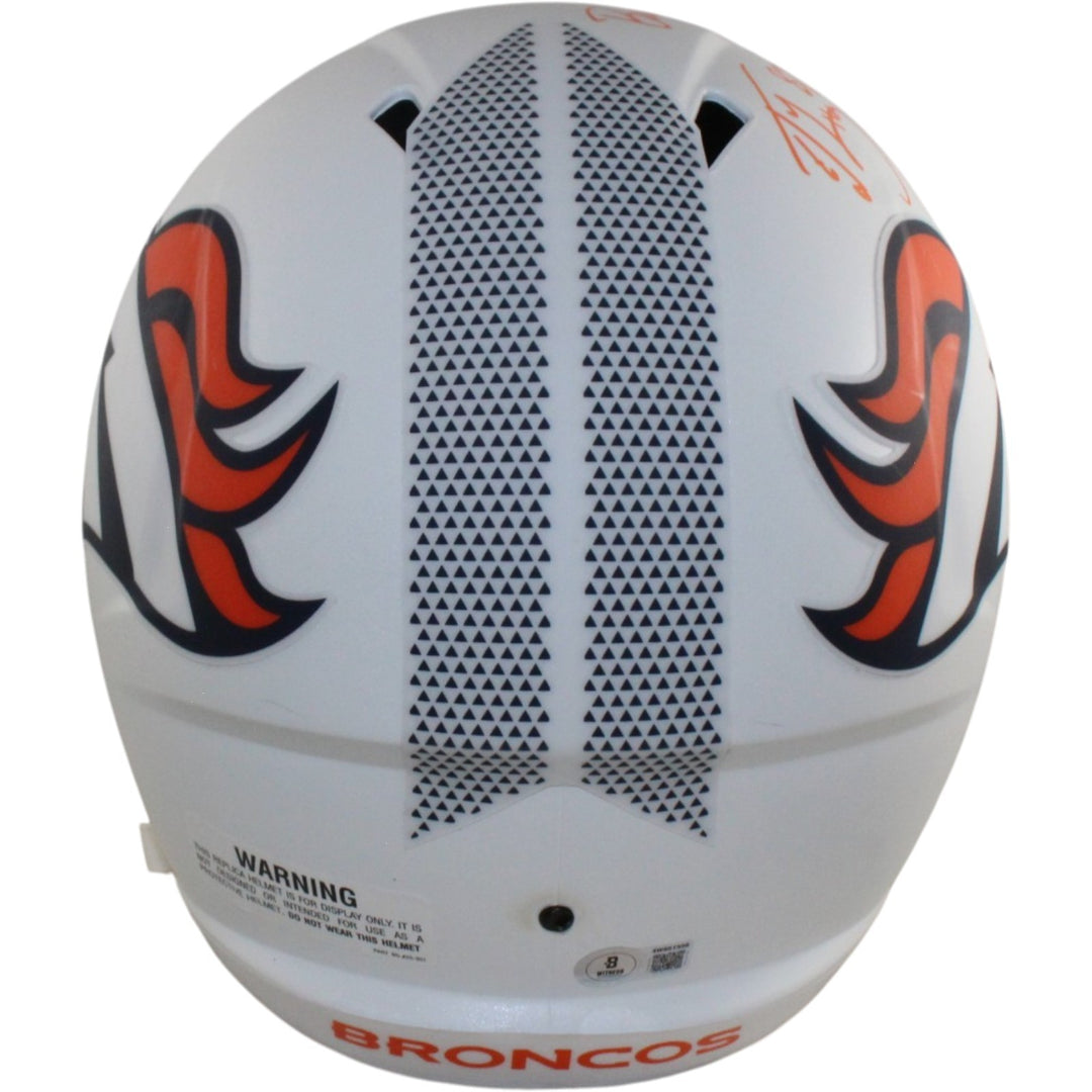 Ed McCaffrey Rod Smith Signed Denver Broncos F/S Alt 24 Helmet Beckett 56367