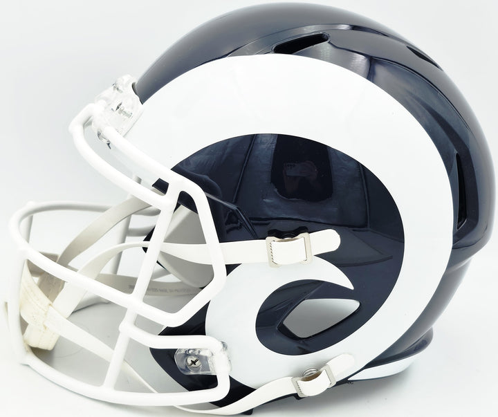 Aaron Donald Signed Rams Blue Full Size Speed Replica Helmet Beckett Witness