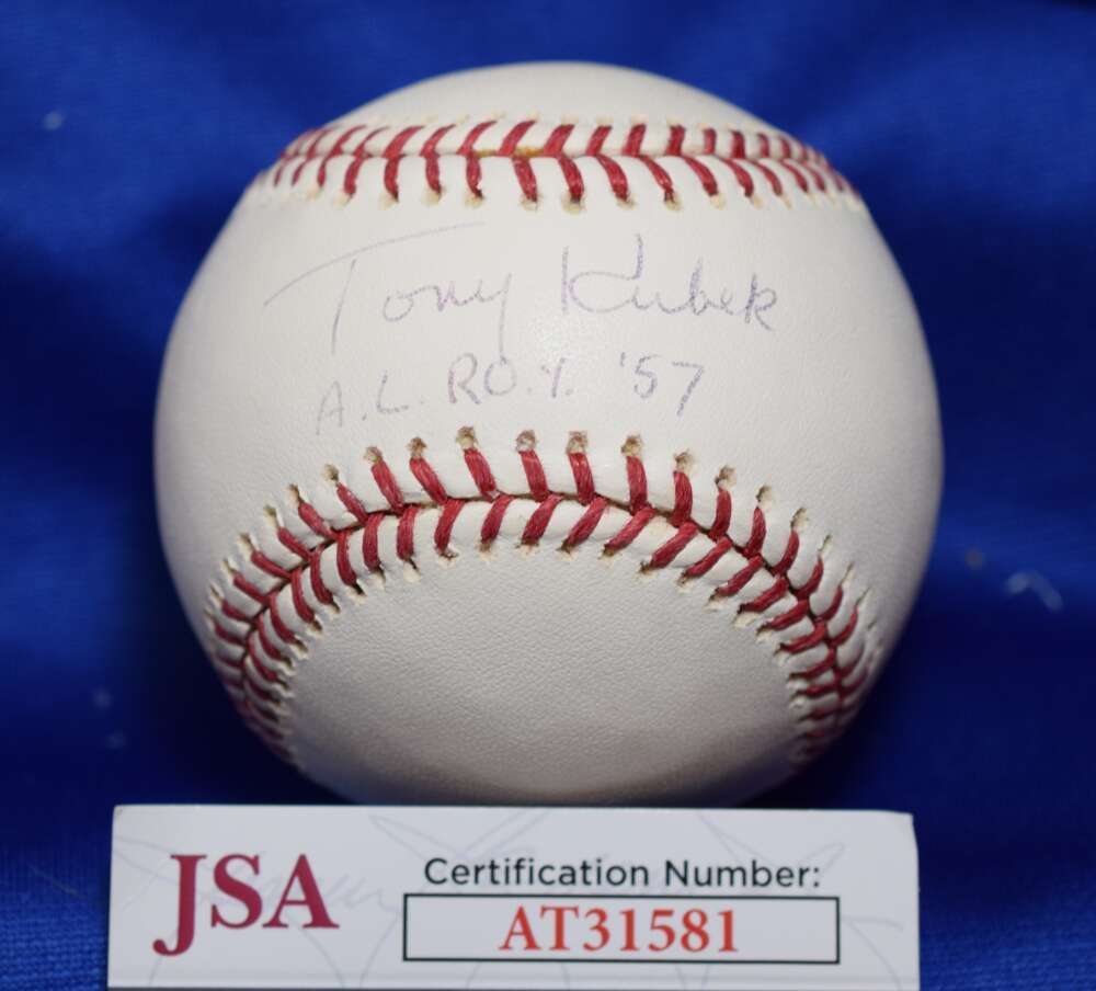 Tony Kubek JSA COA Autograph Major League Signed Baseball AL ROY 57