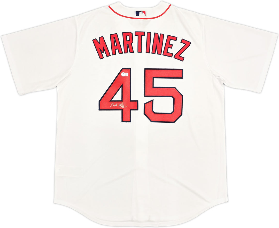 Boston Red Sox Pedro Martinez Signed White Nike Jersey Size XL Beckett Witness