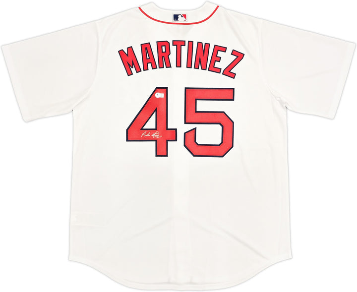 Boston Red Sox Pedro Martinez Signed White Nike Jersey Size XL Beckett Witness