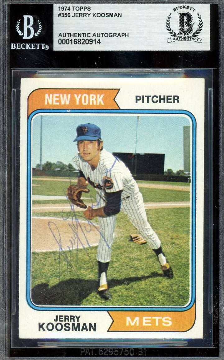 Jerry Koosman Beckett BAS Vintage Signed 1974 Topps Autograph