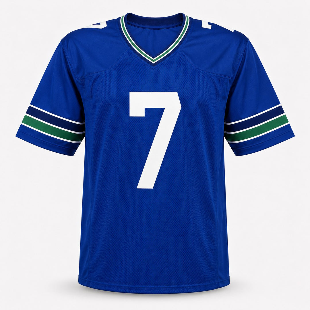 Seattle Seahawks Uchenna Nwosu Signed Blue Throwback Jersey MCS Holo