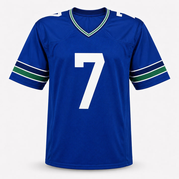 Seattle Seahawks Uchenna Nwosu Signed Blue Throwback Jersey MCS Holo