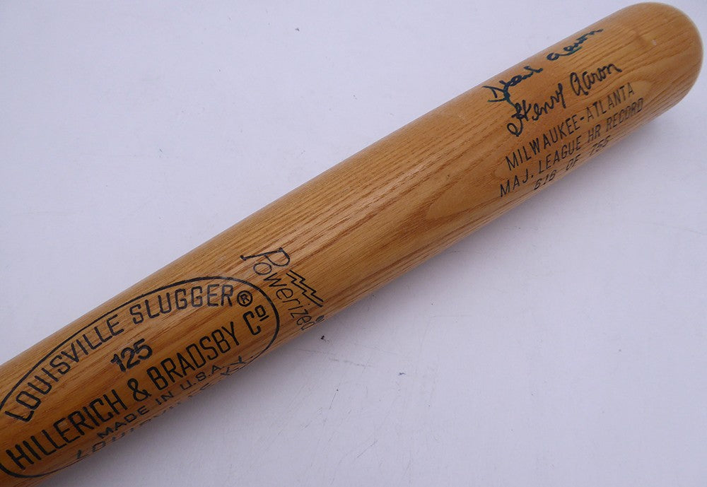 Hank Aaron Autographed Louisville Slugger Bat Atlanta Braves #755 JSA