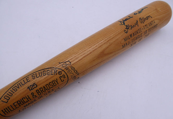Hank Aaron Autographed Louisville Slugger Bat Atlanta Braves #755 JSA