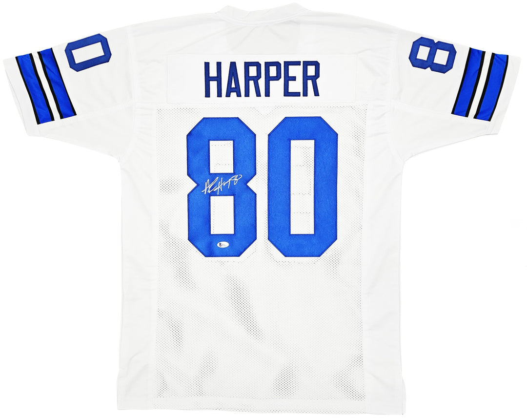 Dallas Cowboys Alvin Harper Autographed Signed White Jersey Beckett Wit
