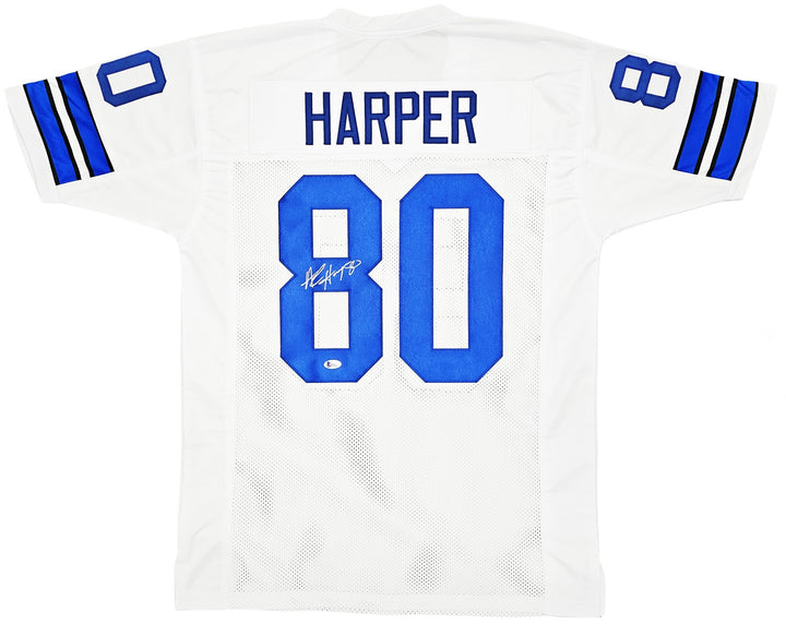 Dallas Cowboys Alvin Harper Autographed Signed White Jersey Beckett Wit