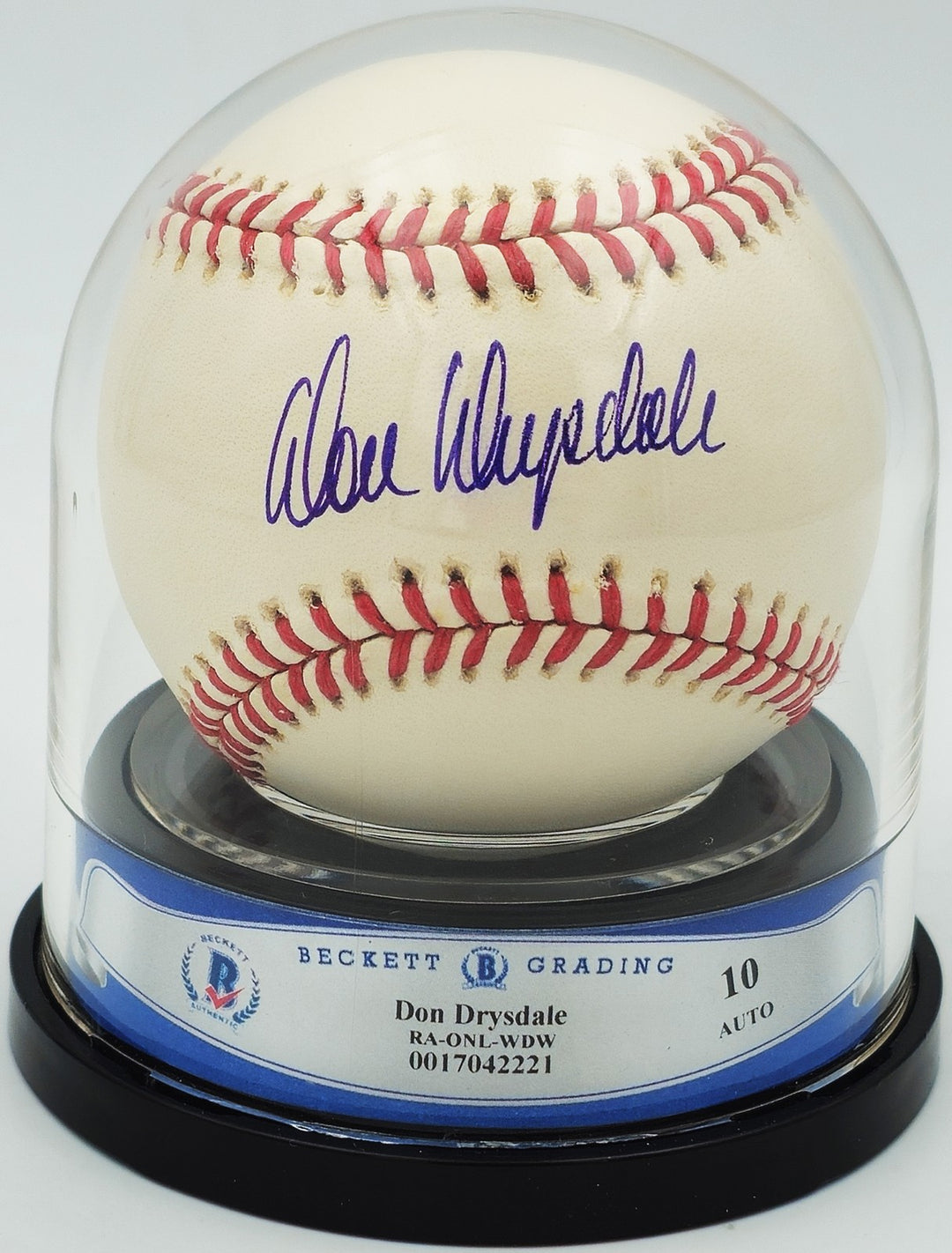 Don Drysdale Signed NL Baseball Los Angeles Dodgers Auto GM 10 Beckett #17042221