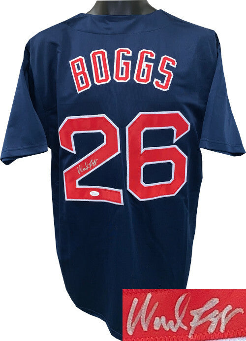 Wade Boggs signed Navy Pro Baseball Jersey XL- JSA Witnessed Hologram