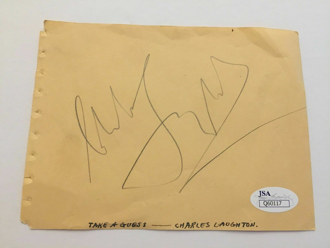 Charles Laughton Signed Cut Signature JSA COA Autograph  Iconic Actor Rare!