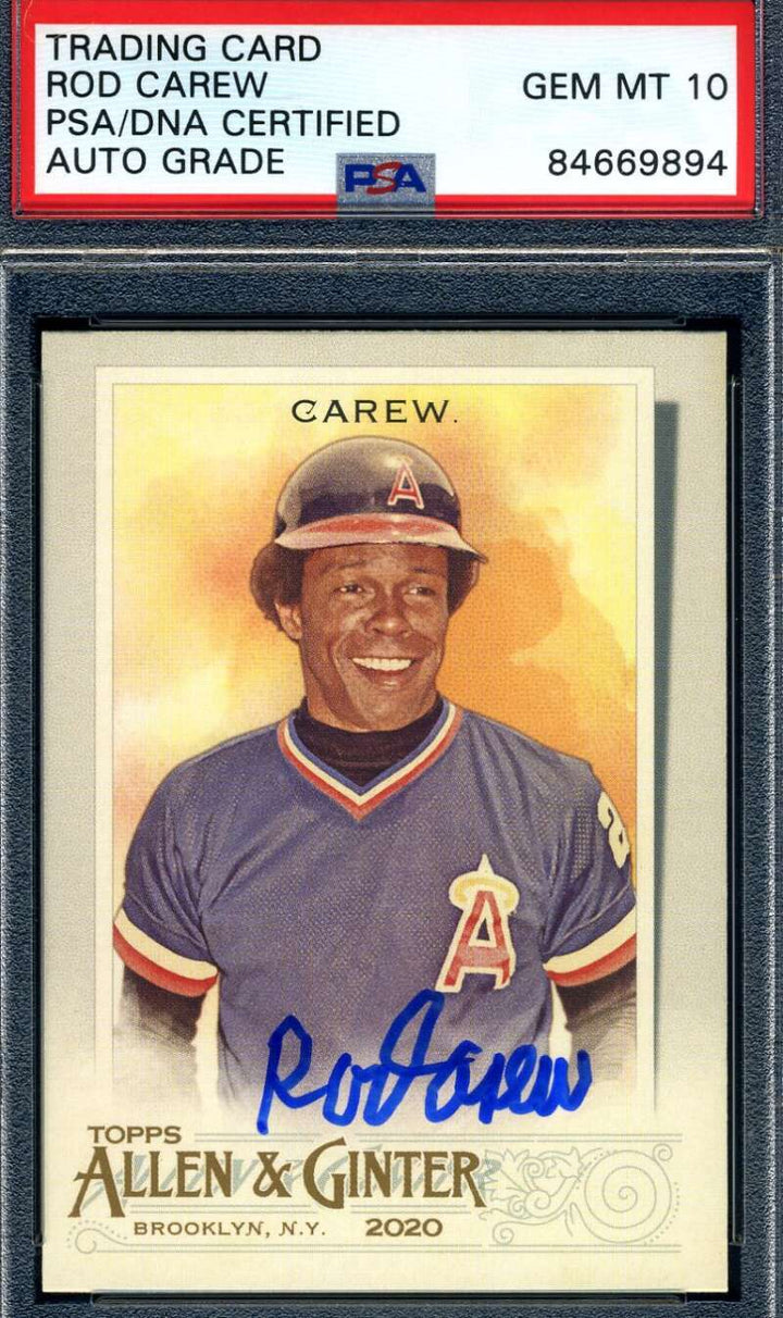 Rod Carew Gem Mint 10 PSA DNA Signed 2020 Allen Ginter Autograph