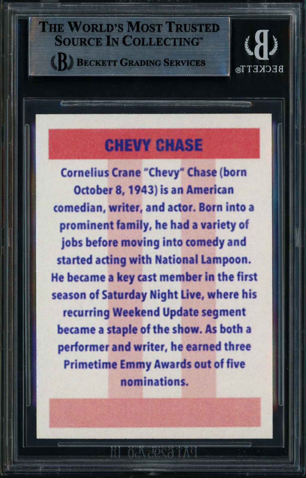 Chevy Chase Signed 1986 Fleer Reprint Custom Trading Card Lakers Beckett