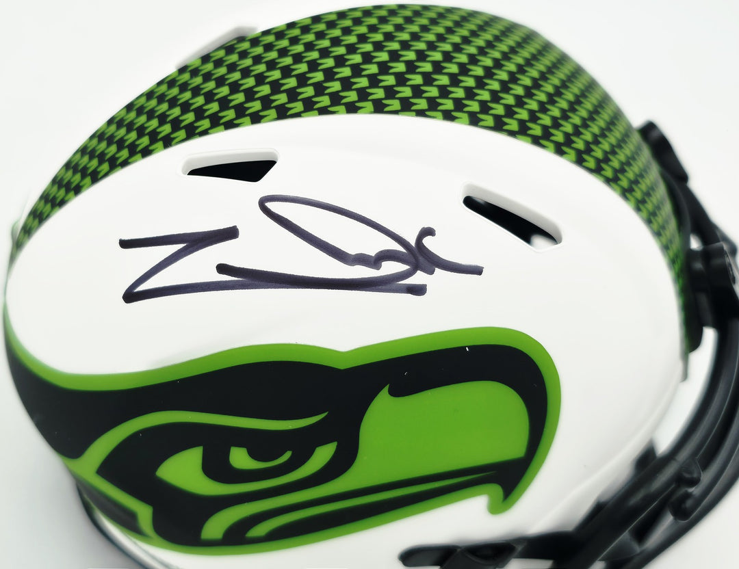 Zach Charbonnet Signed Seahawks Lunar Eclipse White Speed Mini Helmet MCS Holo
