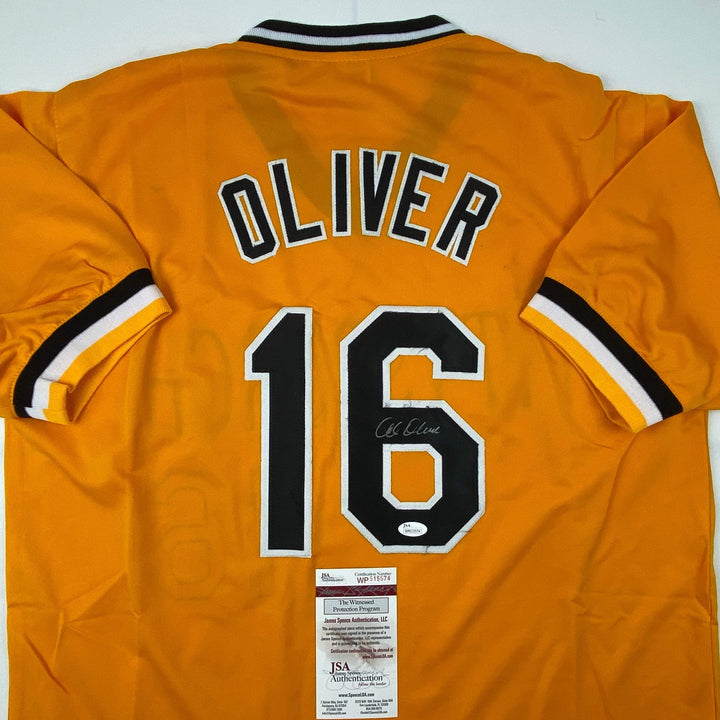 Autographed/Signed AL OLIVER Pittsburgh Yellow Jersey JSA COA Auto