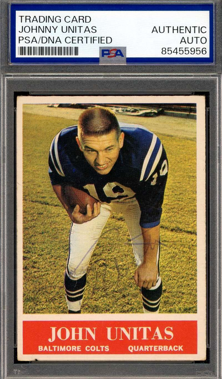 Johnny Unitas PSA DNA Vintage Signed 1964 Philadelphia Gum Autograph