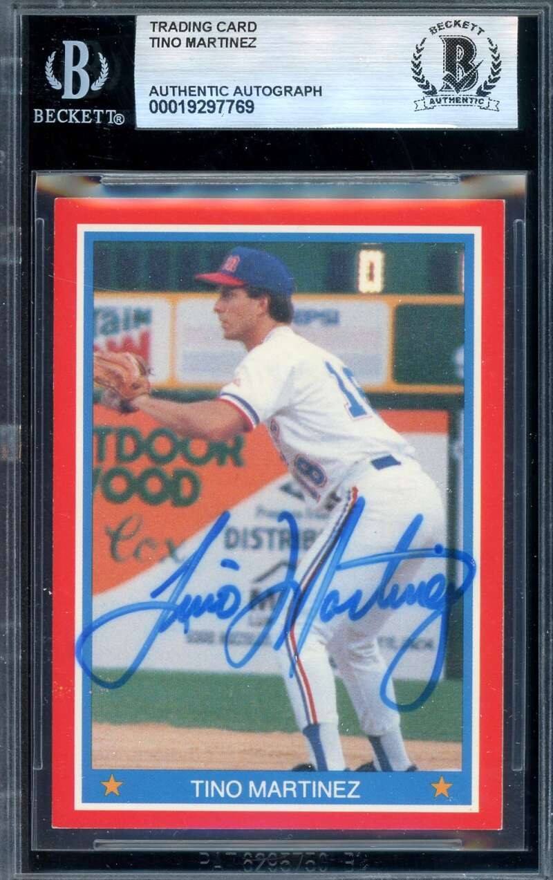 Tino Martinez Beckett BAS Signed 1990 Olympic Rookie Trading Card Autograph