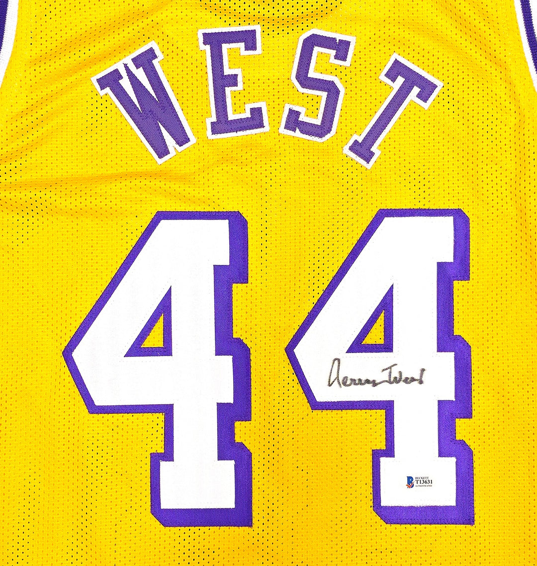 Los Angeles Lakers Jerry West Autographed Signed Yellow Jersey Beckett