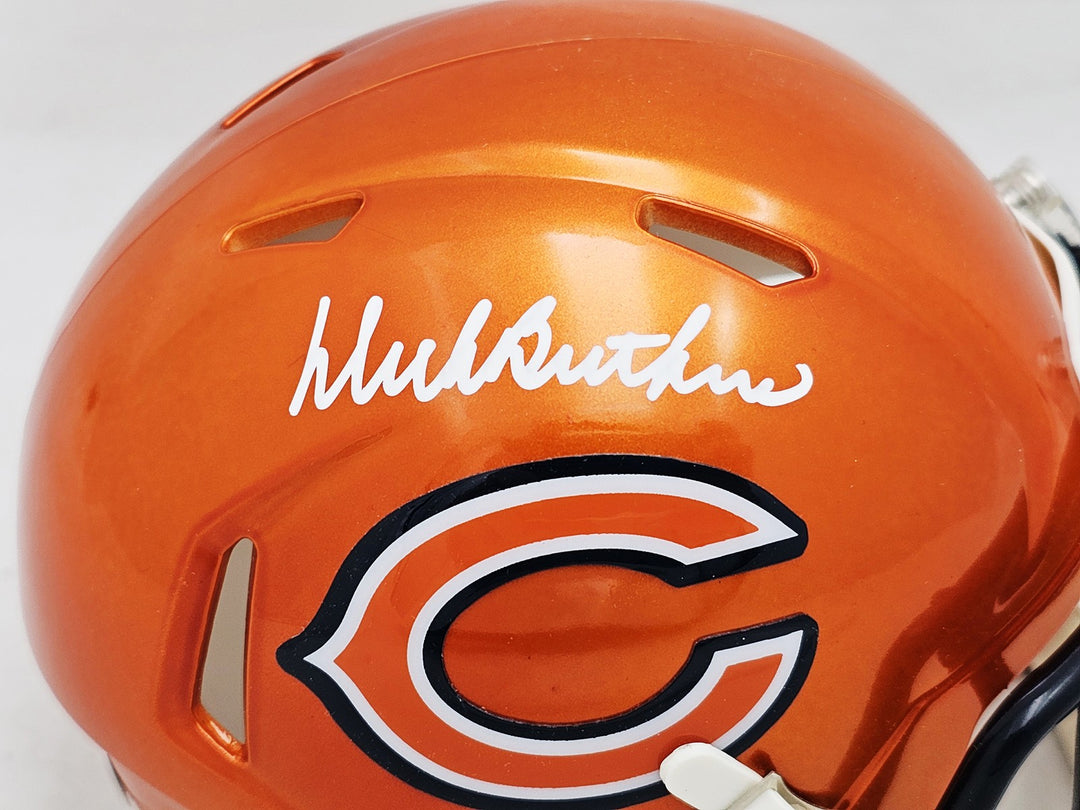 Dick Butkus Auto Signed Chicago Bears Flash Orange Speed Mini Helmet Beckett Wit
