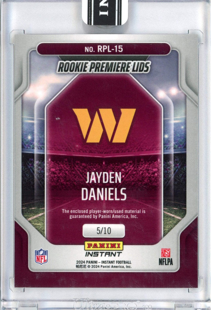 2024 Panini Instant Jayden Daniels #15 Rookie Premiere Lids /10 RC Football Card