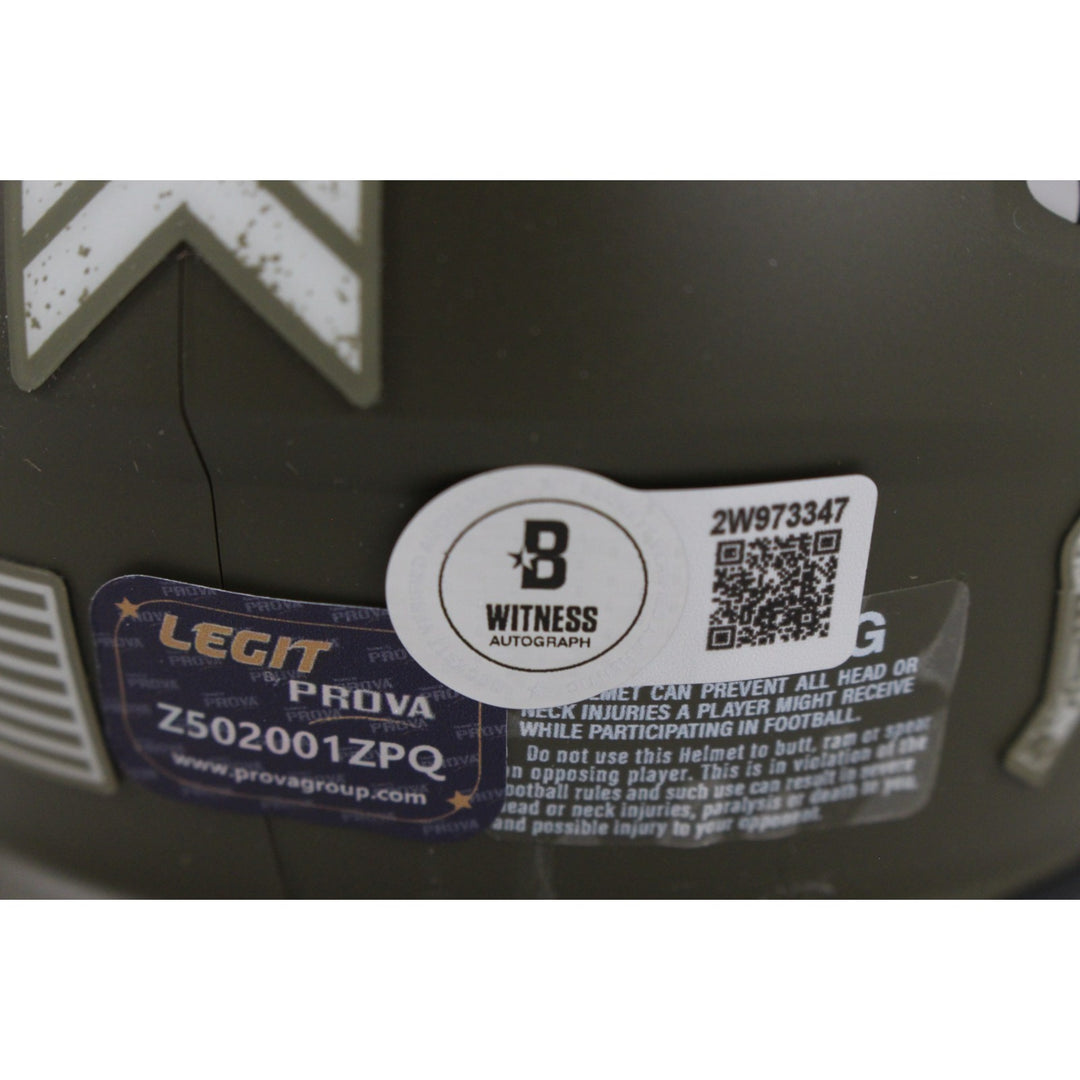 Phil Simms Autographed New York Giants 22 Salute Mini Helmet Beckett 50803