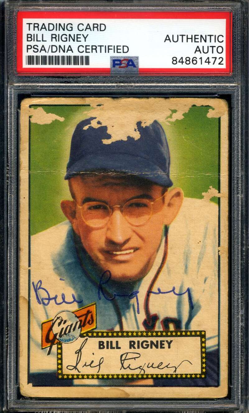 Bill Rigney PSA DNA Signed 1952 Topps Autograph