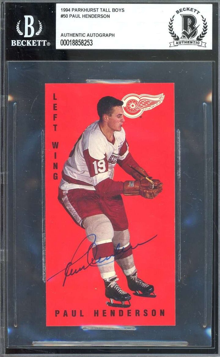 Paul Henderson Beckett BAS Signed 1994 Parkhurst Tall Boys Autograph