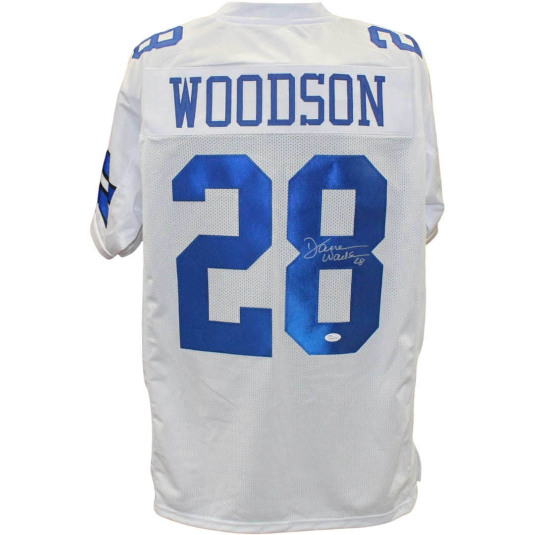 Darren Woodson Autographed/Signed Pro Style Size XL White Jersey JSA 57033