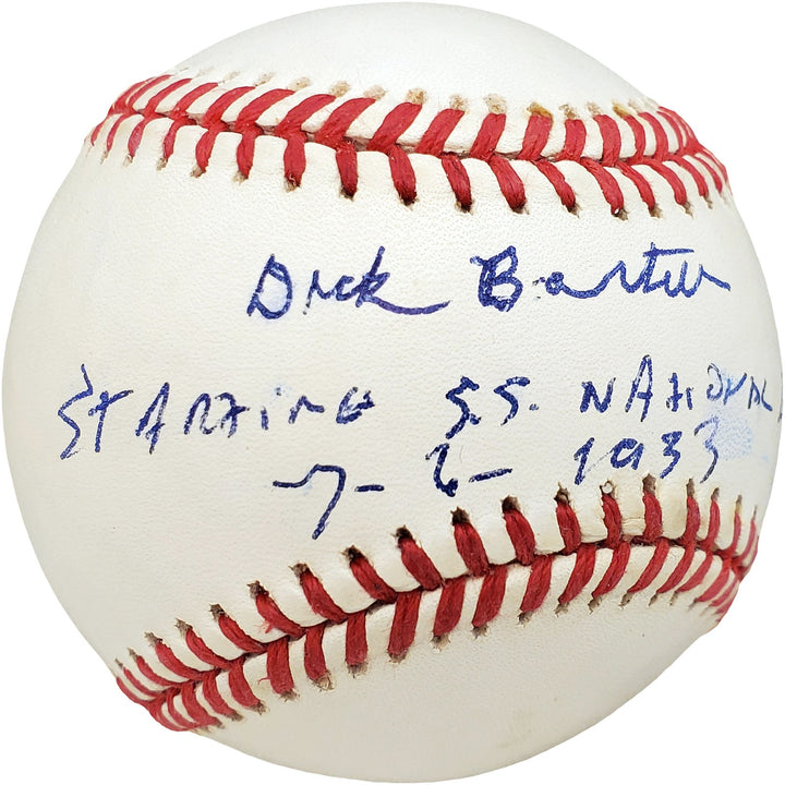 Dick Bartell Signed NL Baseball New York Giants Beckett