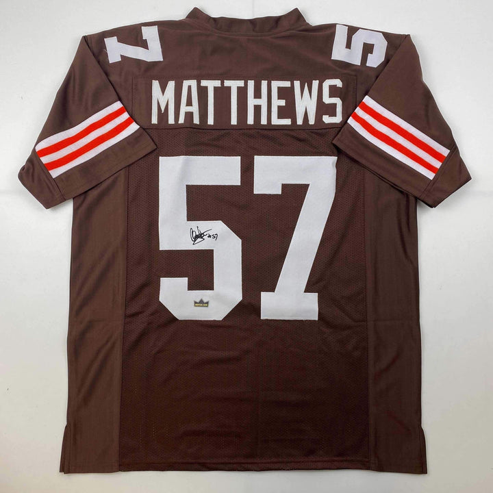 Facsimile Autographed Clay Matthews Jr. Cleveland Brown Reprint Jersey Men's XL