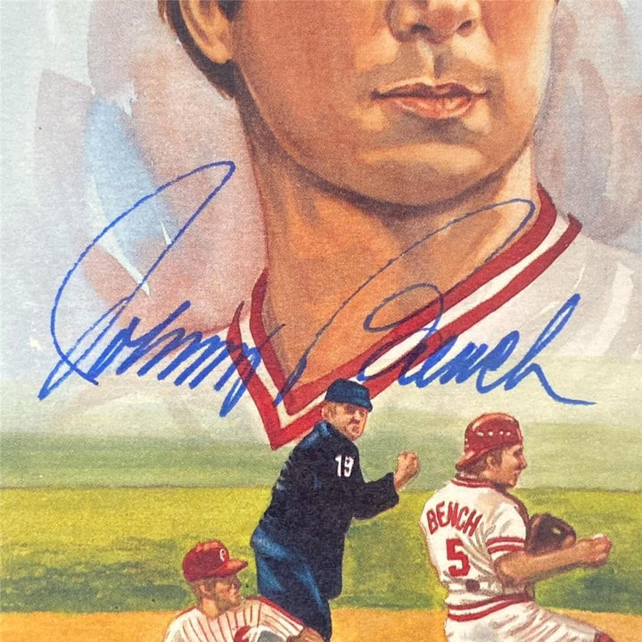 Johnny Bench signed 1989 Perez-Steele Postcard #5 autograph auto ~ Beckett BAS