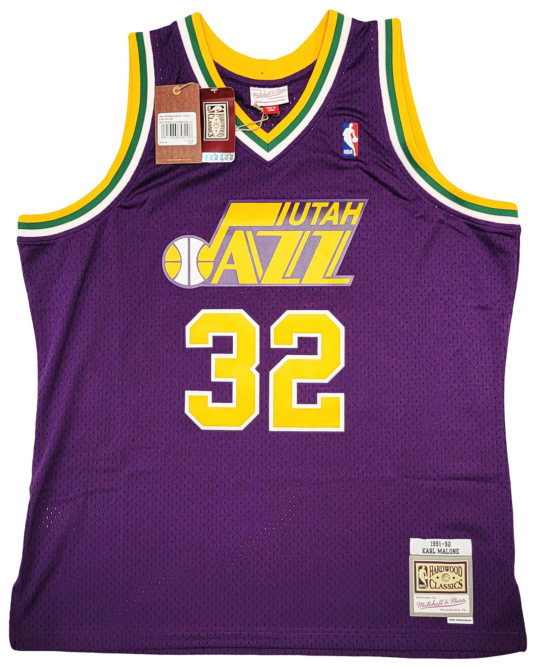 Jazz Karl Malone Auto Purple Authentic Mitchell & Ness Jersey Size XL Beckett
