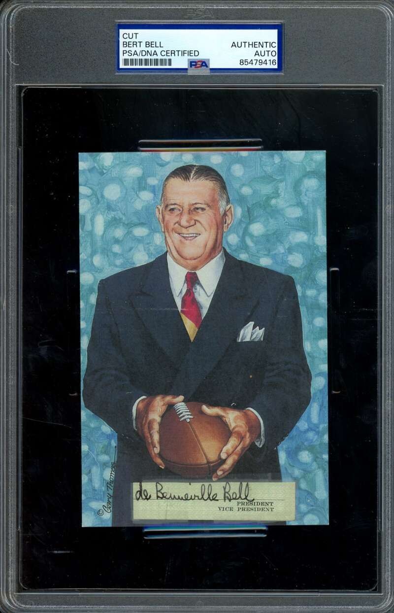 Bert Bell PSA DNA Signed Goal Line Art Card Cut GLAC Autograph