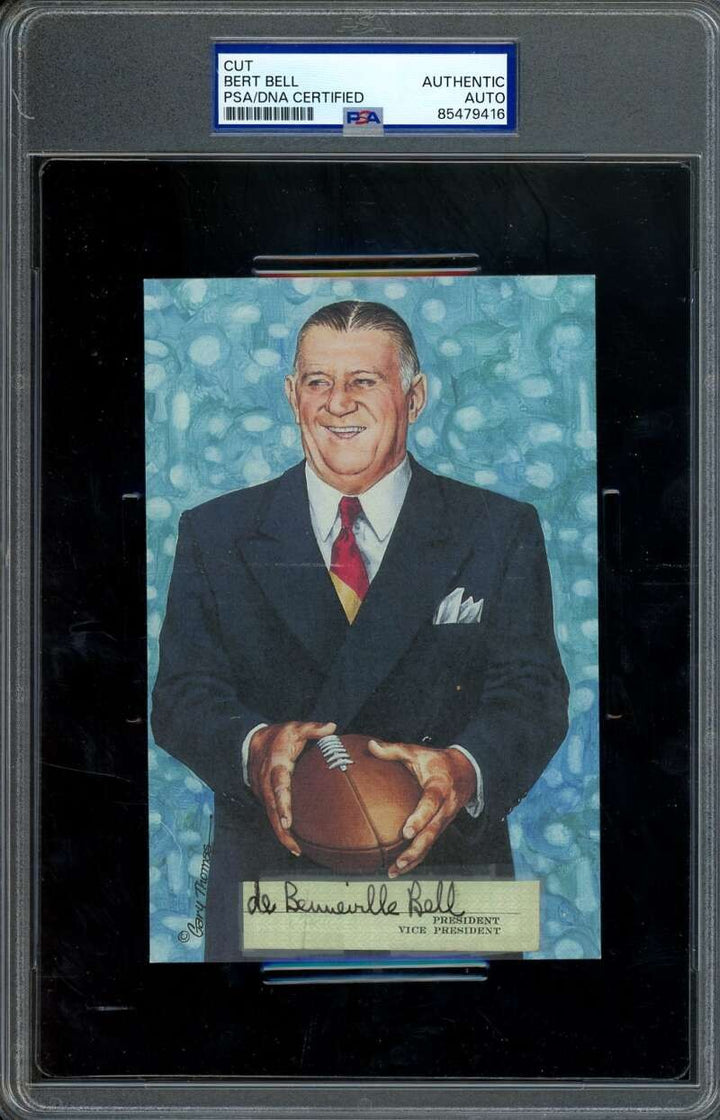 Bert Bell PSA DNA Signed Goal Line Art Card Cut GLAC Autograph