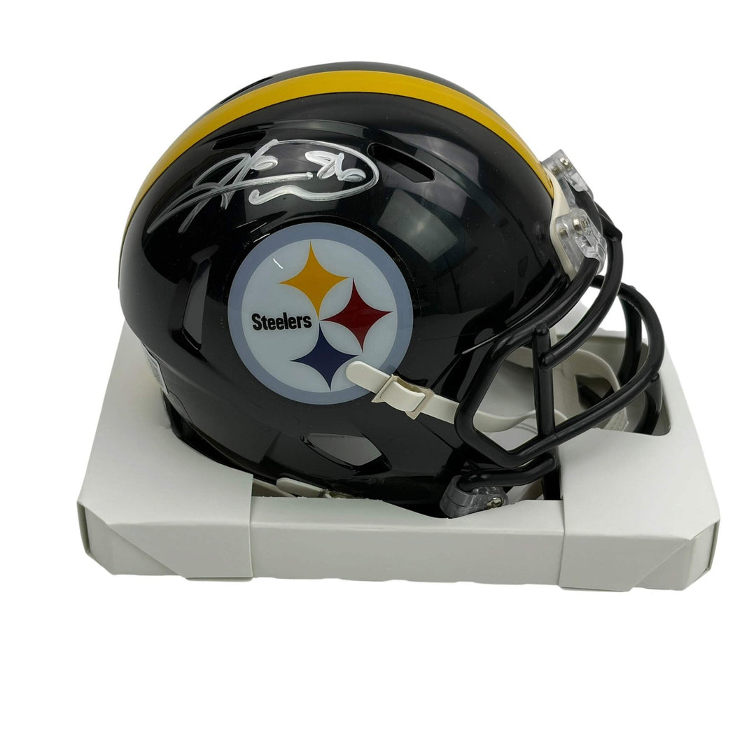 Autographed/Signed Hines Ward Pittsburgh Steelers Mini Football Helmet Beckett B