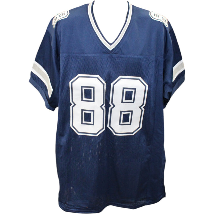 Michael Irvin Autographed/Signed Pro Style XL Blue Jersey Beckett 38861
