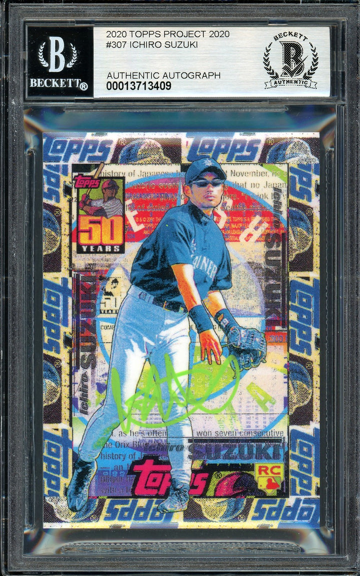 Ichiro Suzuki Auto Topps Project 2020 Tyson Beck Card 307 Sig 10 /10 Beckett