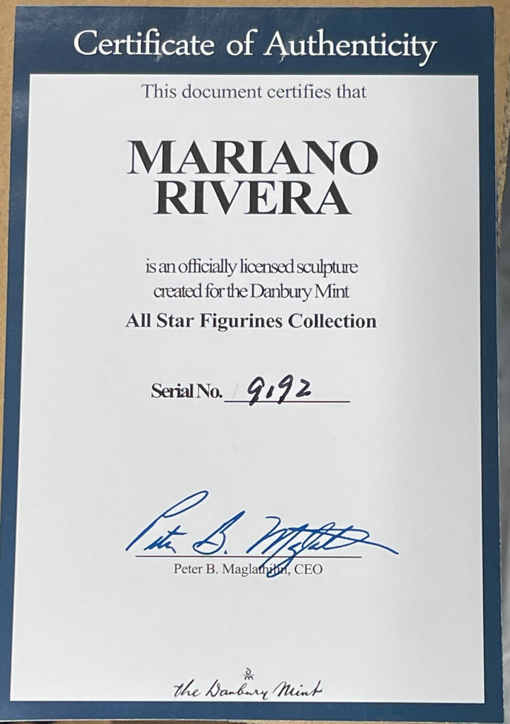 Mariano Rivera NY Yankees Figurine 1995-13 Retirement Danbury Mint  COO-PRISTINE