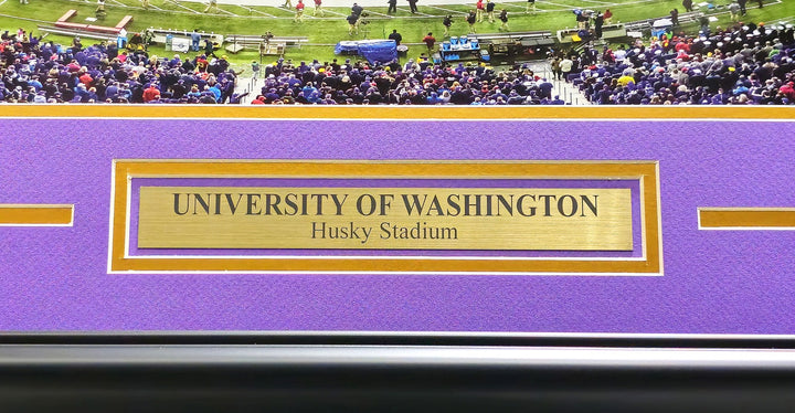 Unsigned Framed 12x36 Panoramic Photo Washington Huskies Night Game
