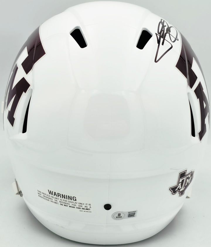 Johnny Manziel Auto Texas A&M Aggies White Full Size Speed Replica Helmet 12 HT