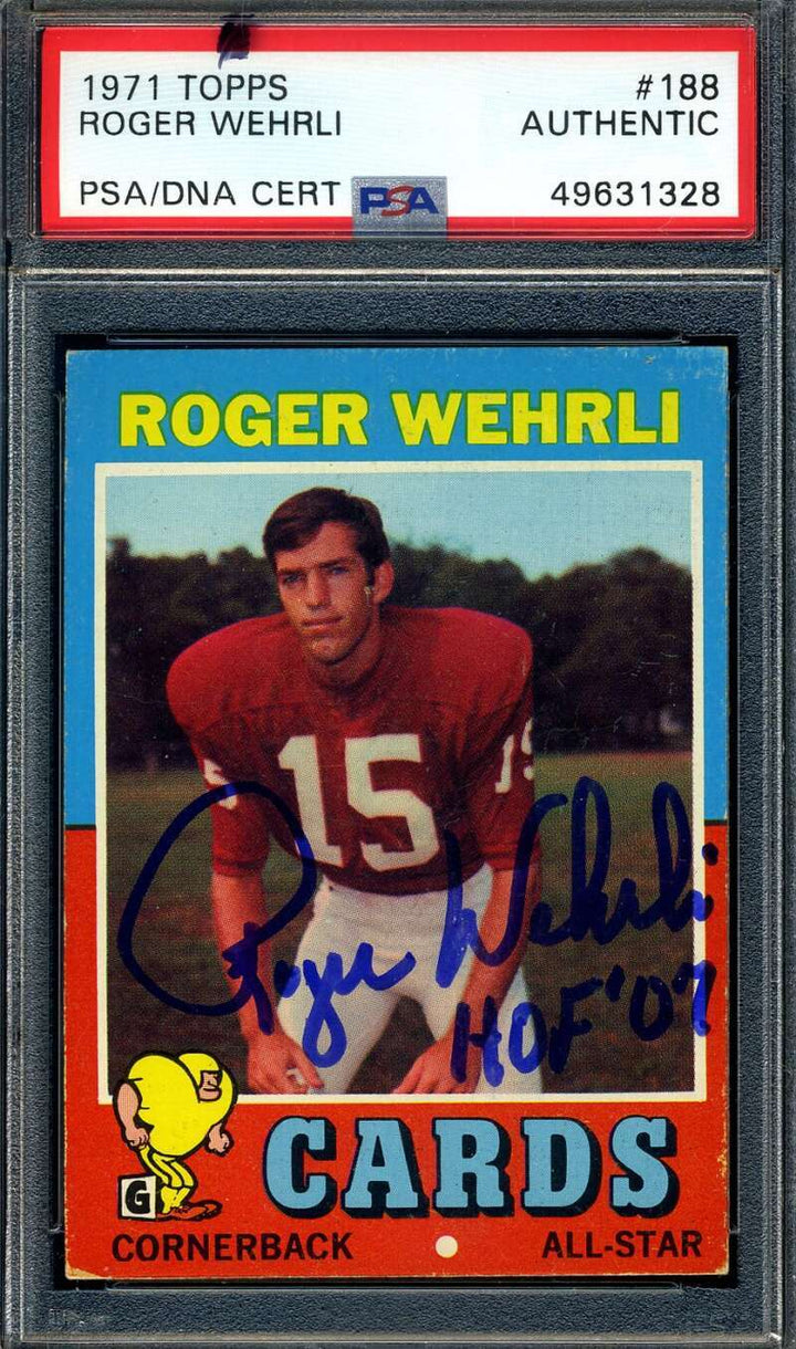 Roger Wehrli PSA DNA Signed 1971 Topps Rookie Autograph